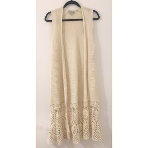 Anthropologie knit sleeveless duster cardigan